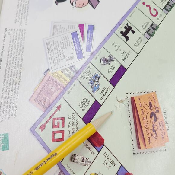 Vintage 1998 Parker Brothers Monopoly Board Game PRE-OWNED & COMPLETE - Picture 8 of 9